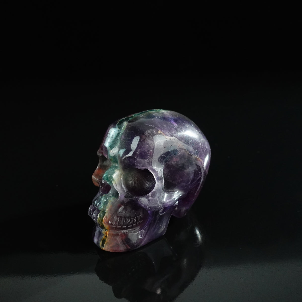 3.0" Fluorite Crystal Skull Carving - Unique Piece #GF07