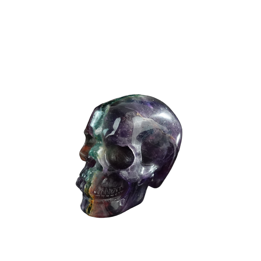 3.0" Fluorite Crystal Skull Carving - Unique Piece #GF07