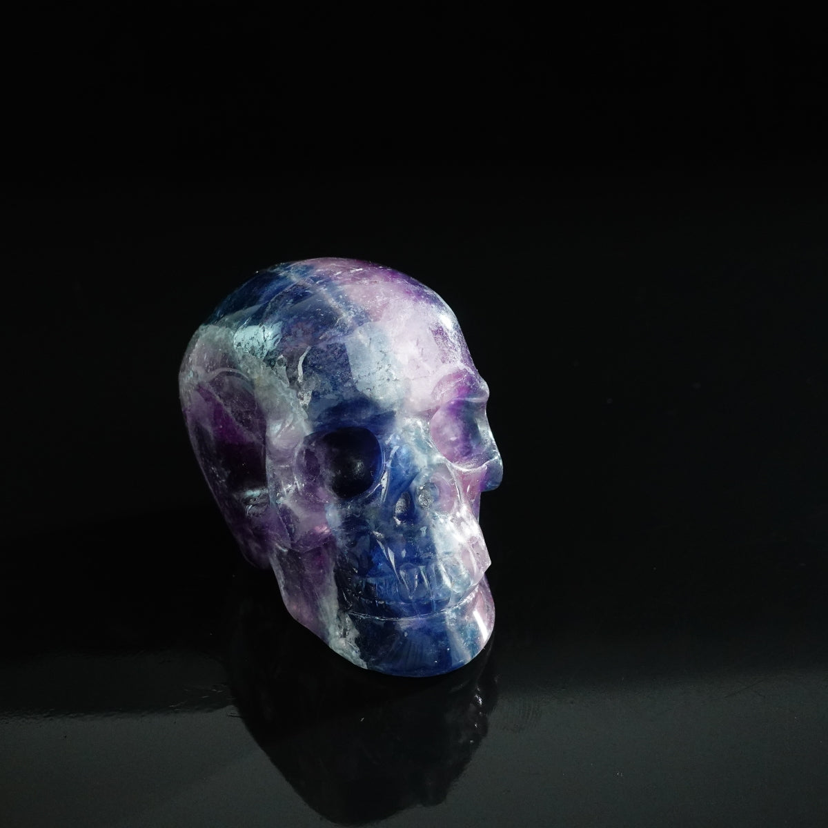 3.0" Fluorite Crystal Skull Carving - Unique Piece #GF08