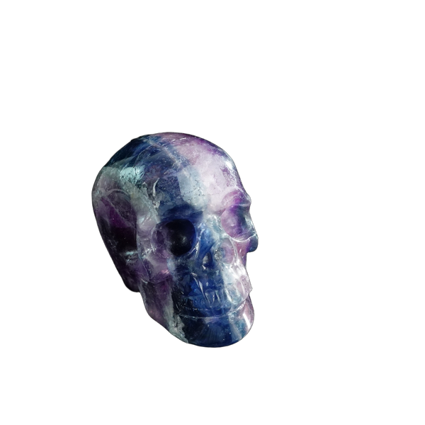 3.0" Fluorite Crystal Skull Carving - Unique Piece #GF08 - alternate view