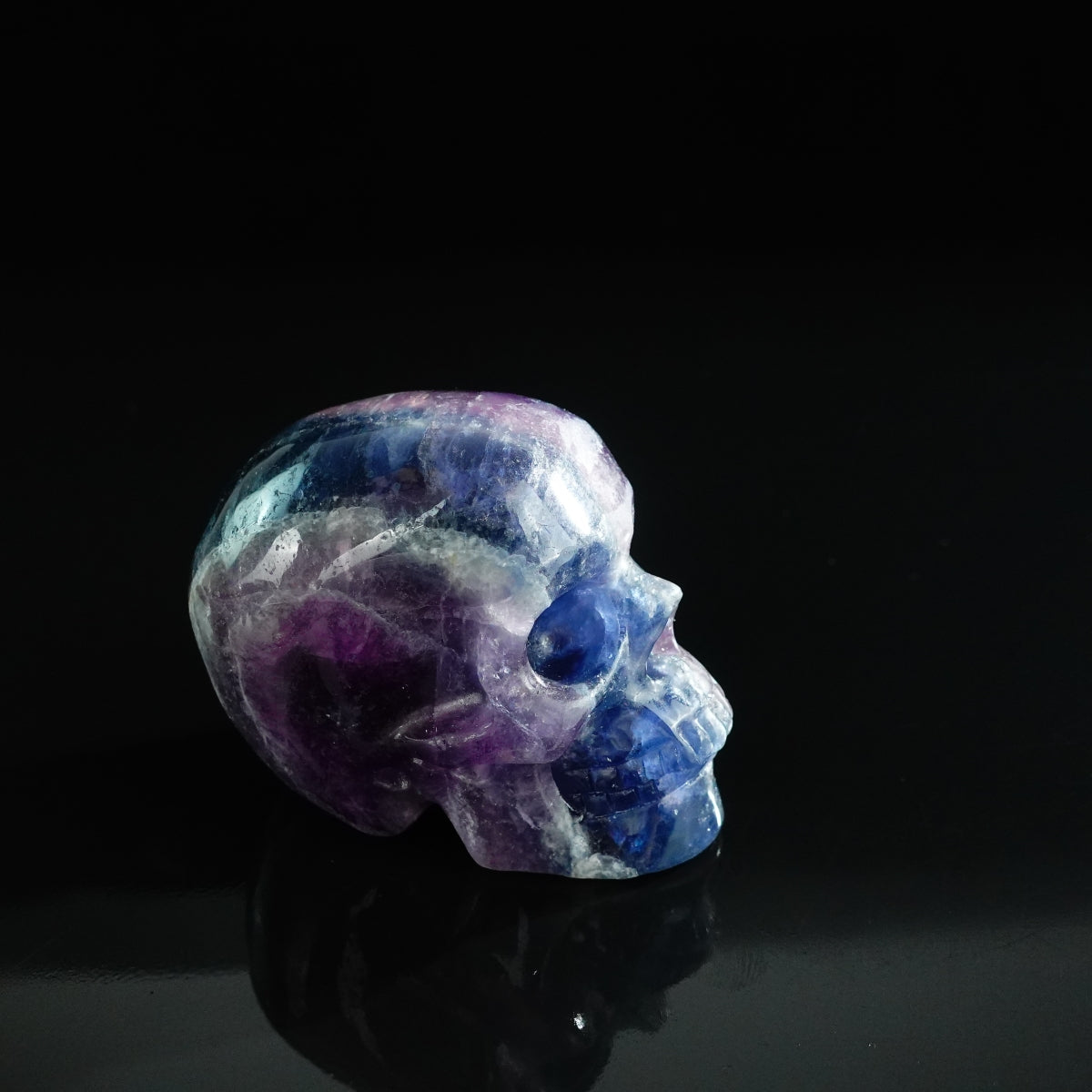 3.0" Fluorite Crystal Skull Carving - Unique Piece #GF08