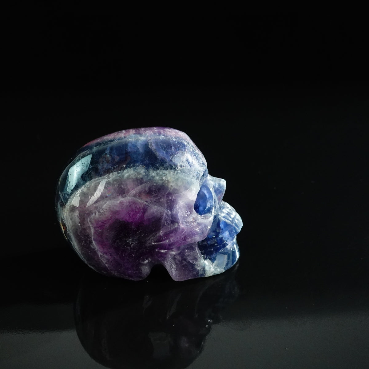 3.0" Fluorite Crystal Skull Carving - Unique Piece #GF08
