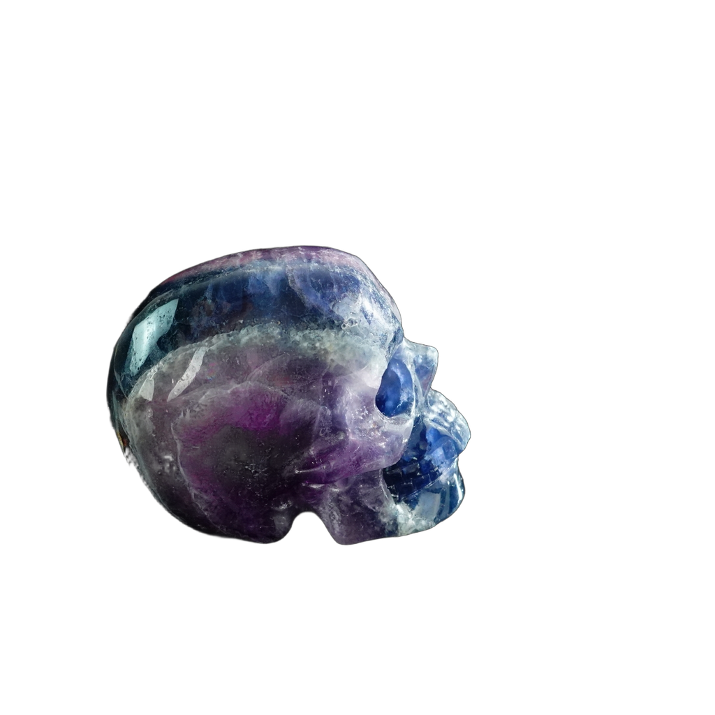 3.0" Fluorite Crystal Skull Carving - Unique Piece #GF08