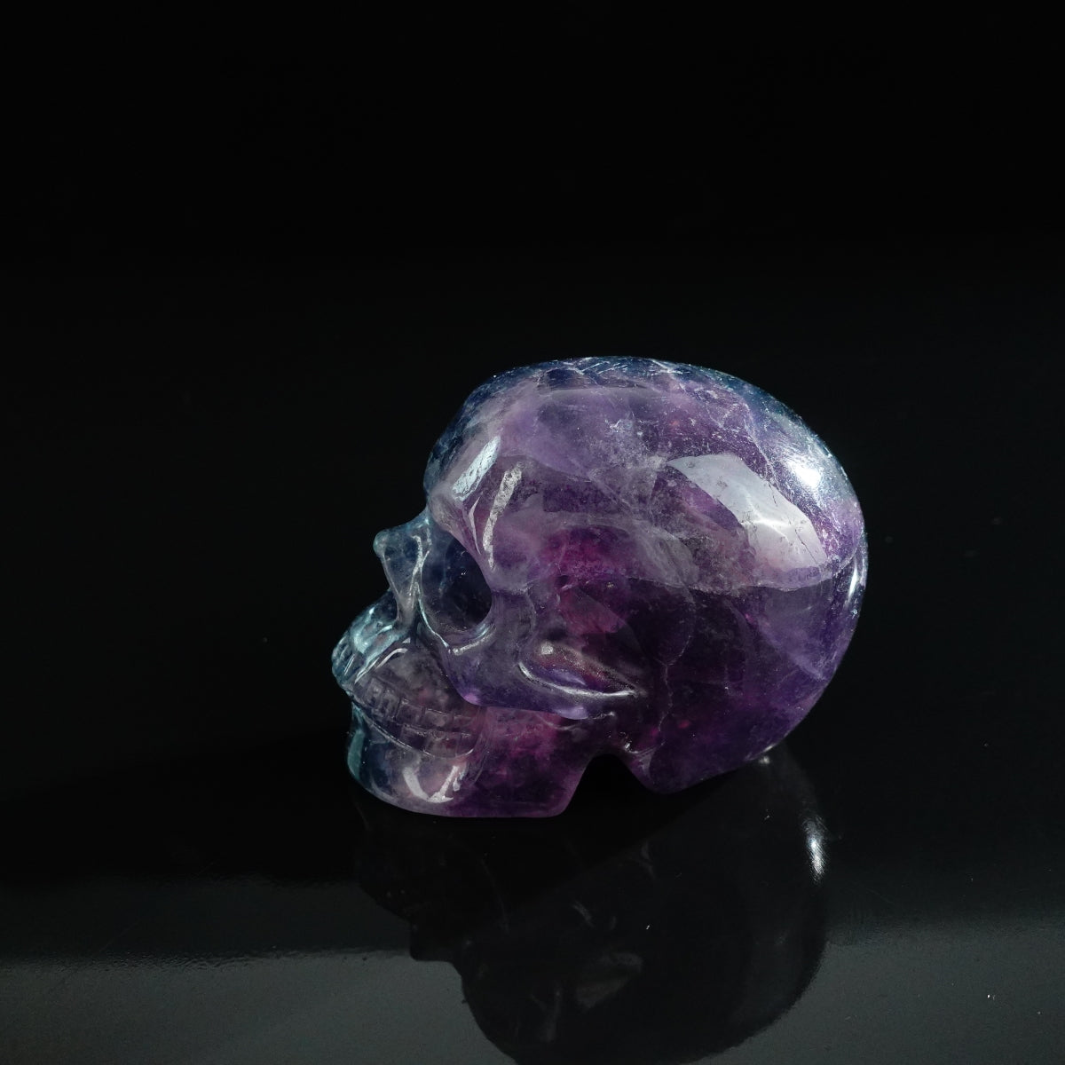 3.0" Fluorite Crystal Skull Carving - Unique Piece #GF08