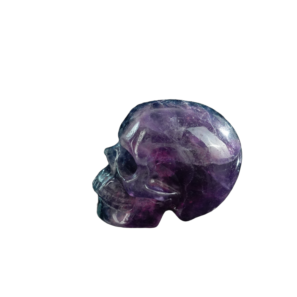 3.0" Fluorite Crystal Skull Carving - Unique Piece #GF08