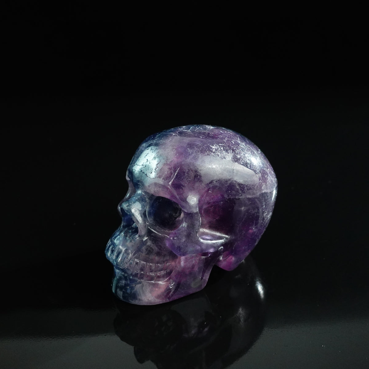 3.0" Fluorite Crystal Skull Carving - Unique Piece #GF08