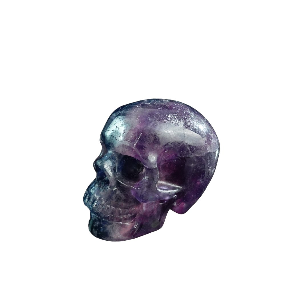 3.0" Fluorite Crystal Skull Carving - Unique Piece #GF08