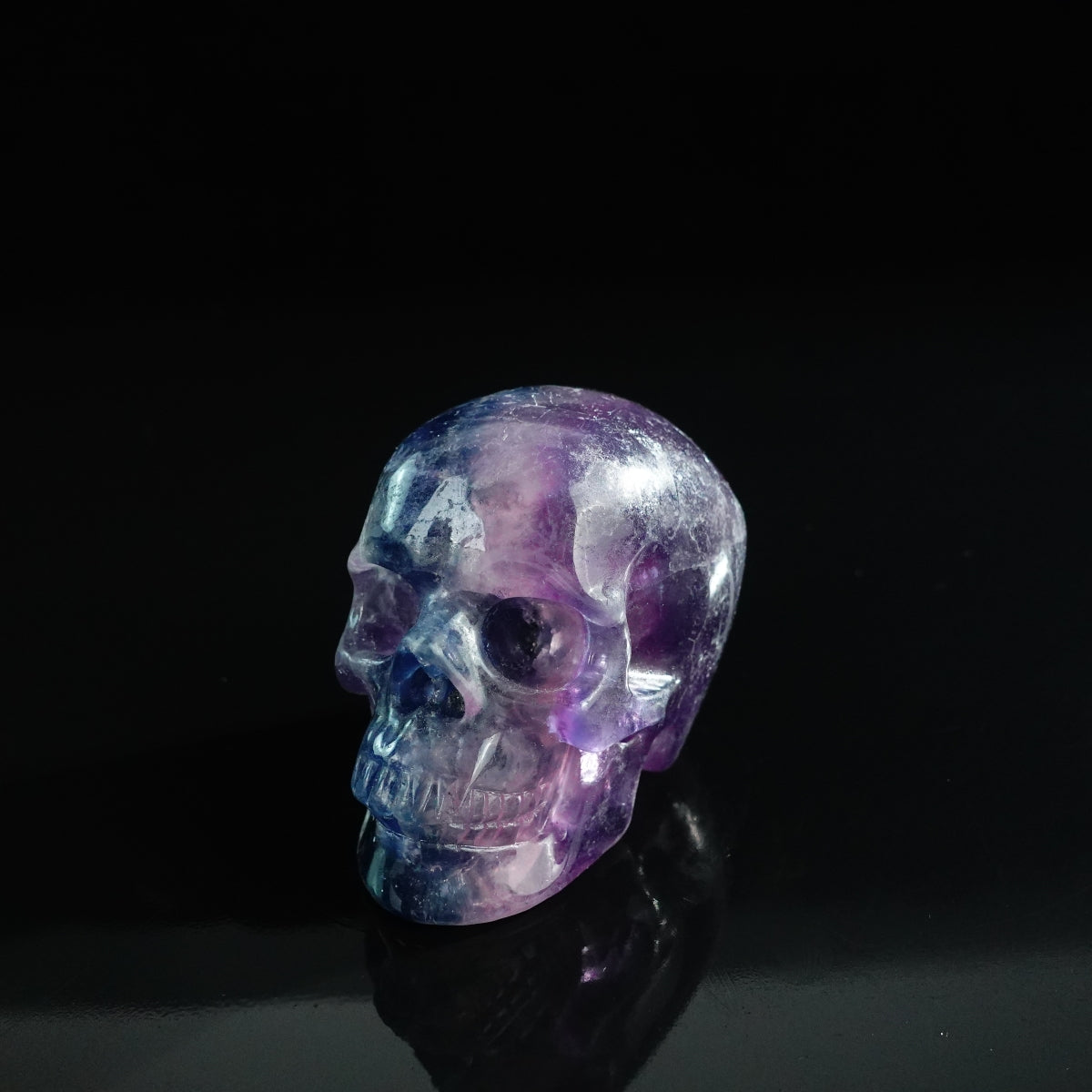 3.0" Fluorite Crystal Skull Carving - Unique Piece #GF08