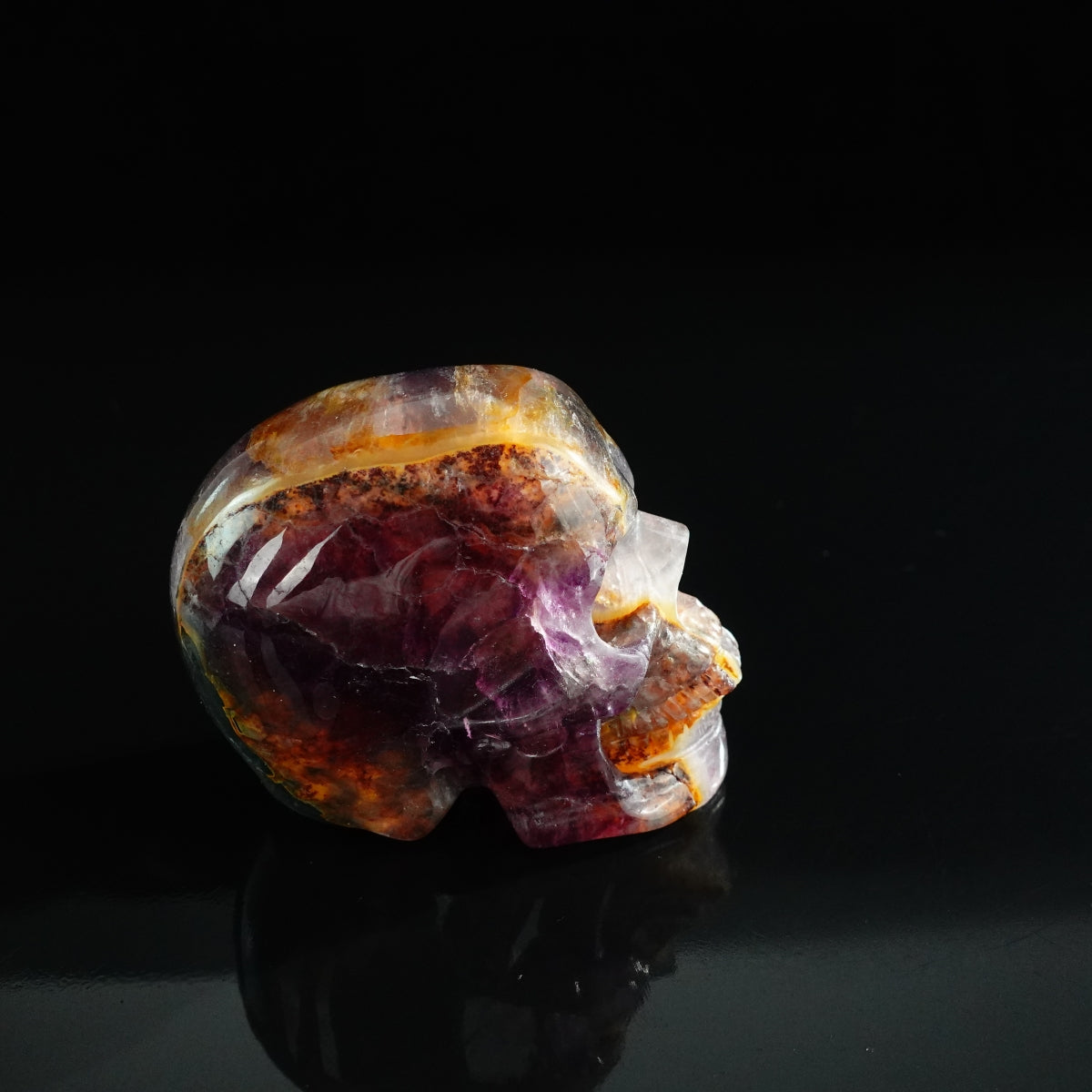 3.0" Fluorite Crystal Skull Carving - Unique Piece #GF09