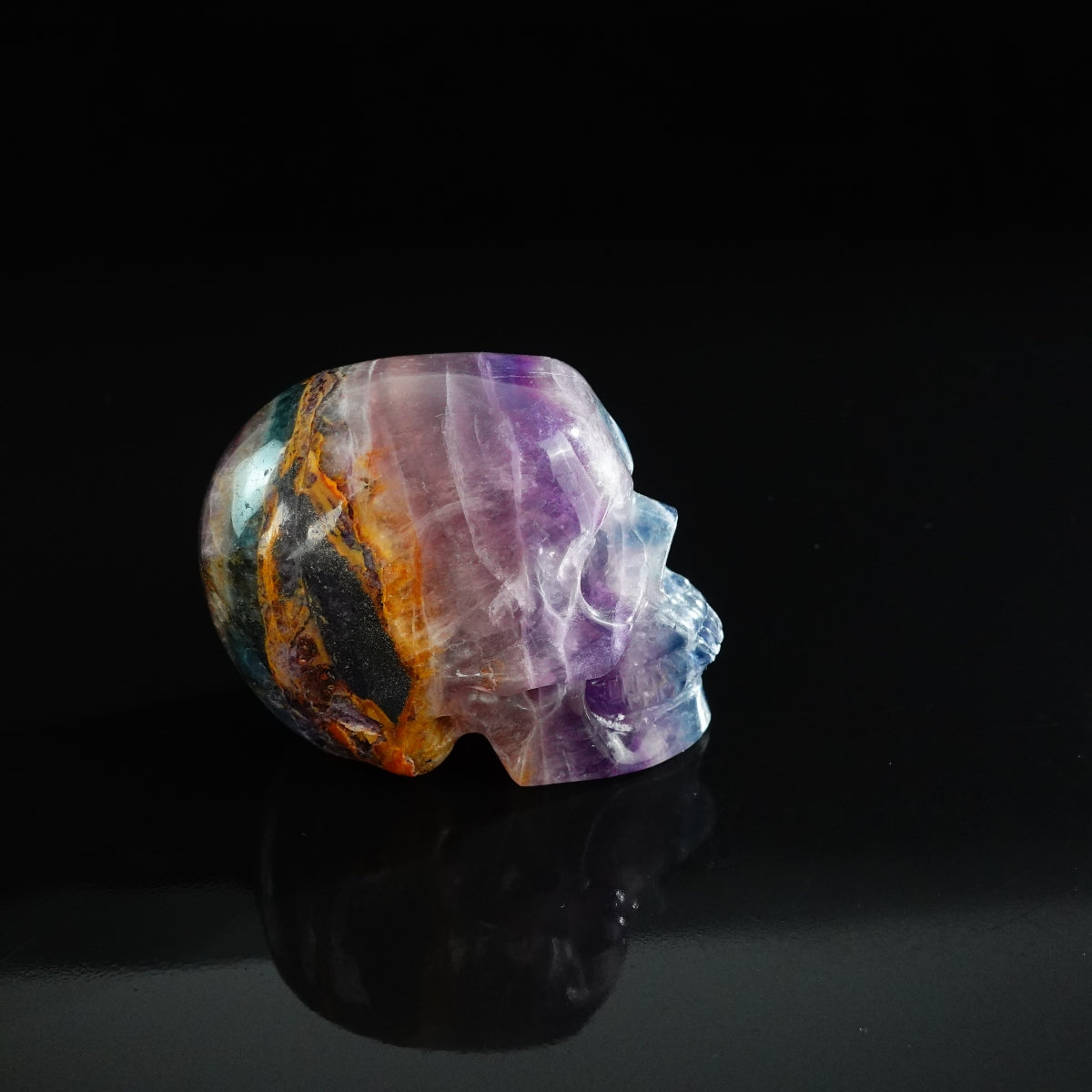 3.0" Fluorite Crystal Skull Carving - Unique Piece #GF10