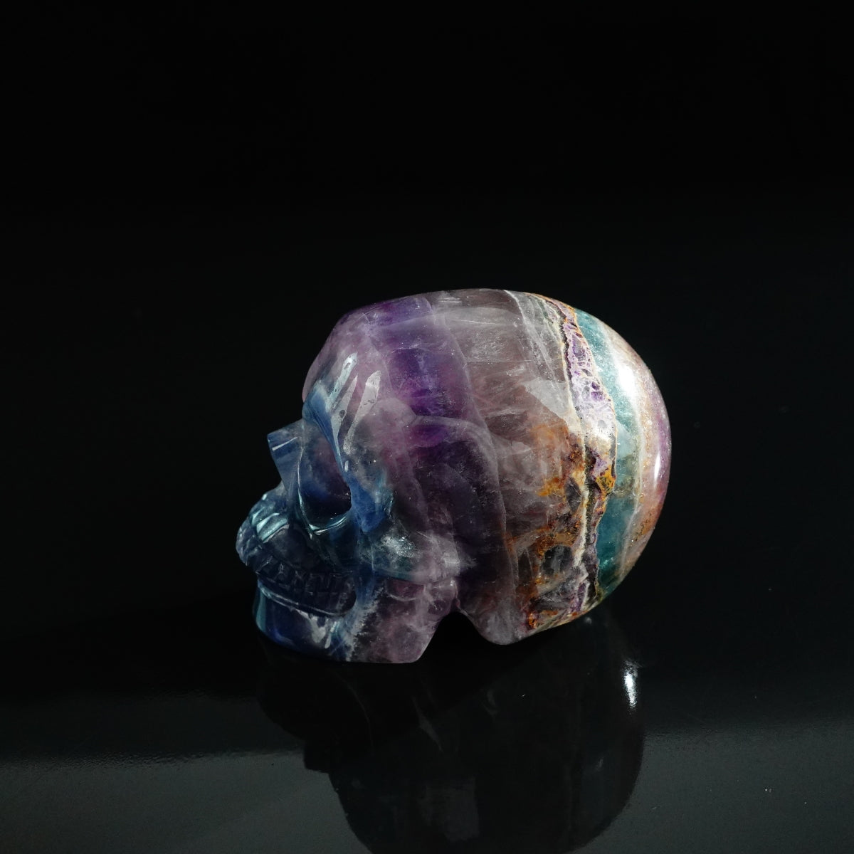 3.0" Fluorite Crystal Skull Carving - Unique Piece #GF10