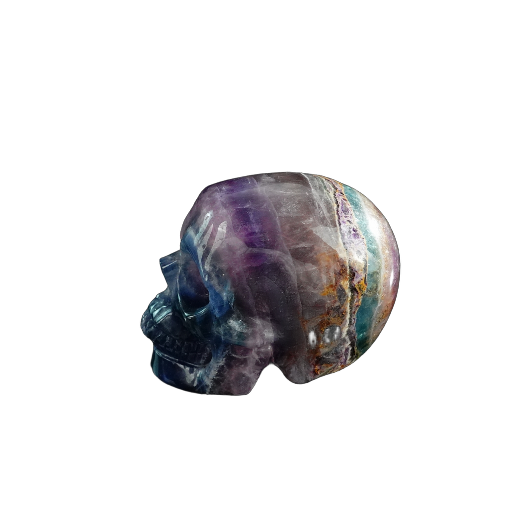 3.0" Fluorite Crystal Skull Carving - Unique Piece #GF10