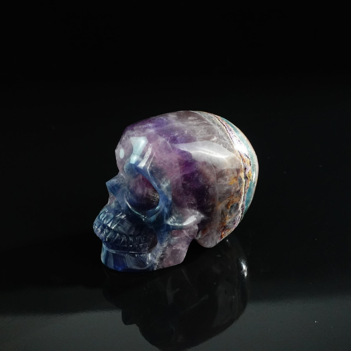 3.0" Fluorite Crystal Skull Carving - Unique Piece #GF10