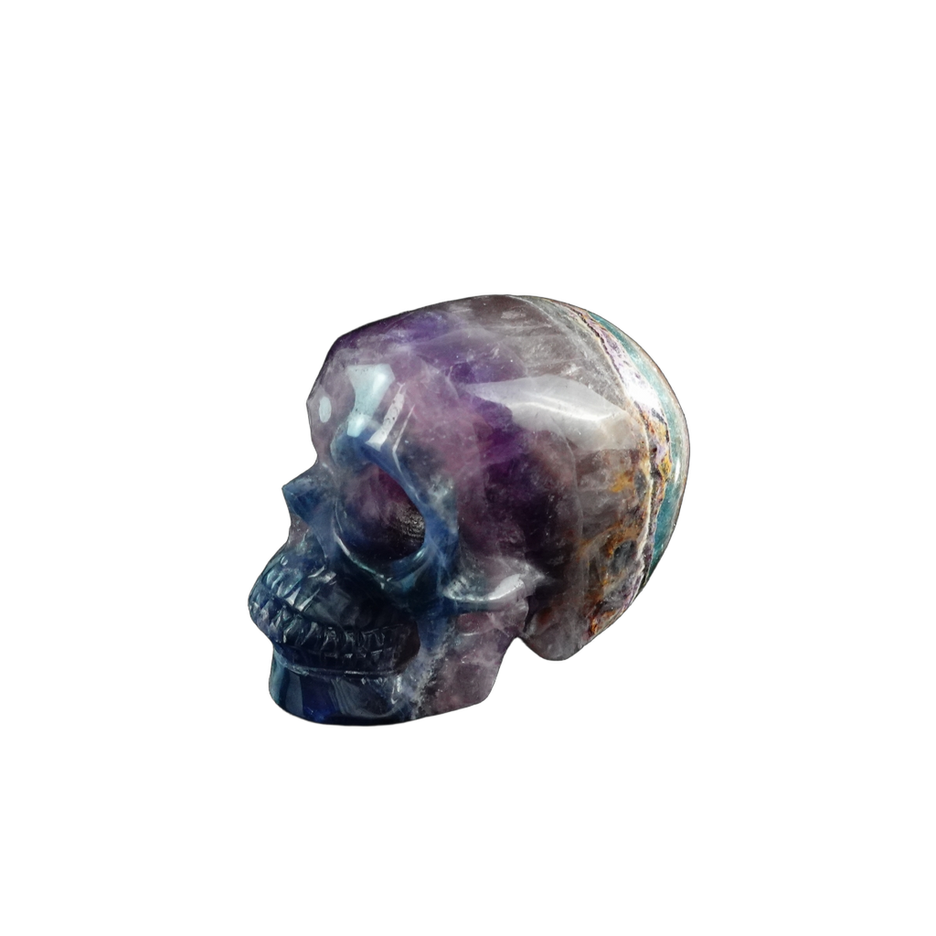 3.0" Fluorite Crystal Skull Carving - Unique Piece #GF10