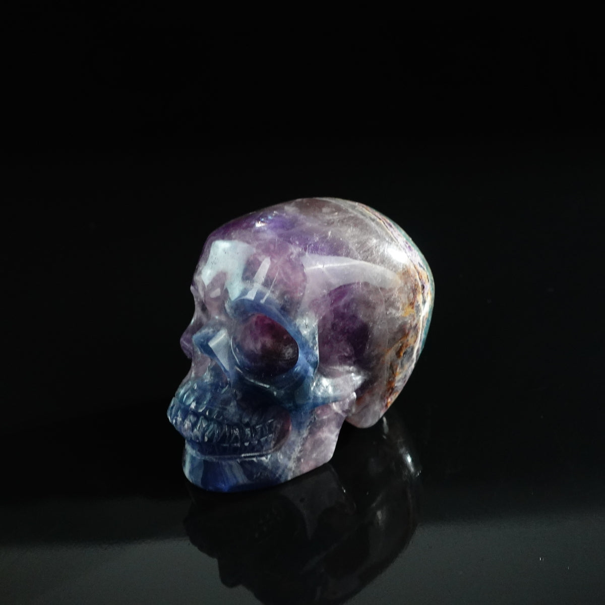 3.0" Fluorite Crystal Skull Carving - Unique Piece #GF10