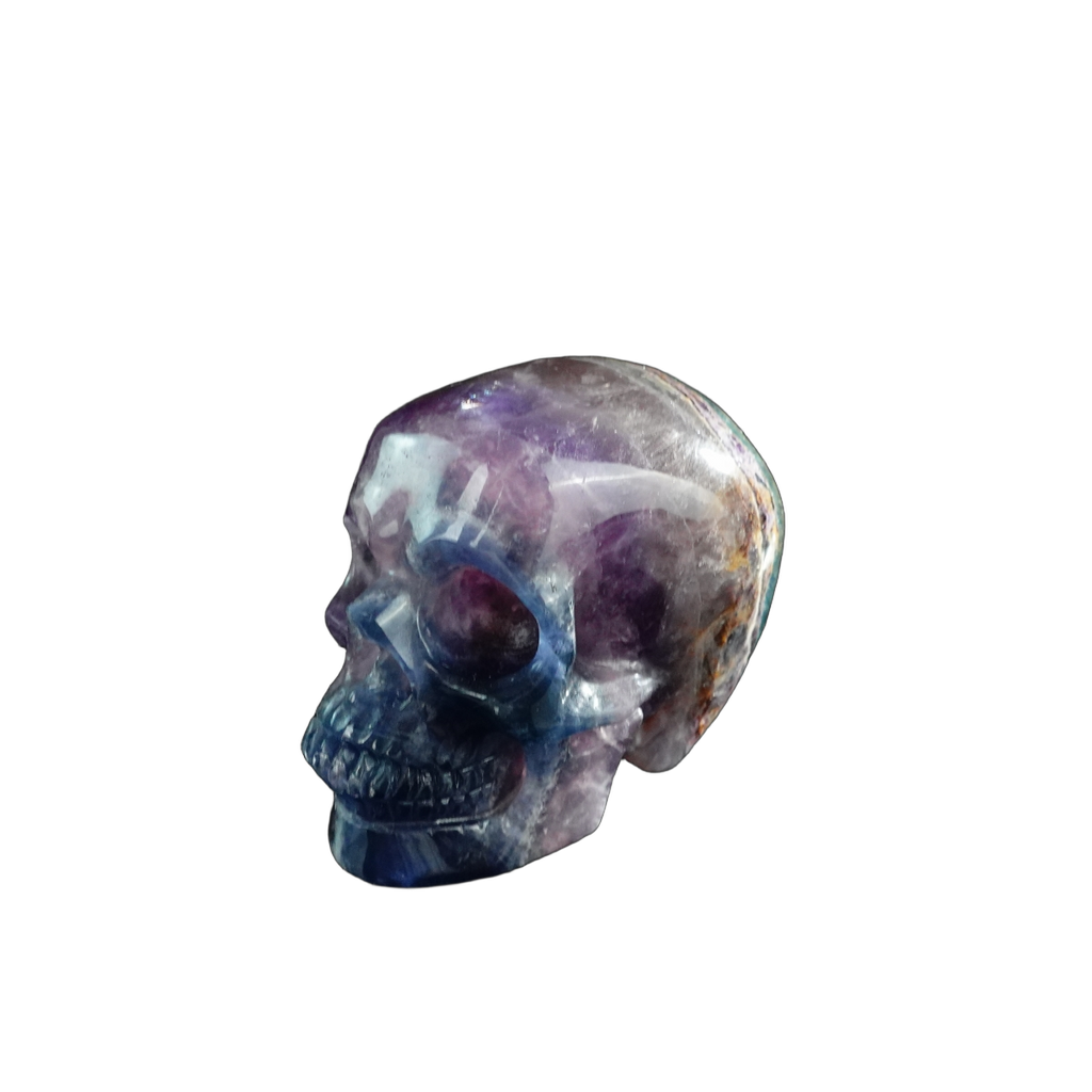 3.0" Fluorite Crystal Skull Carving - Unique Piece #GF10