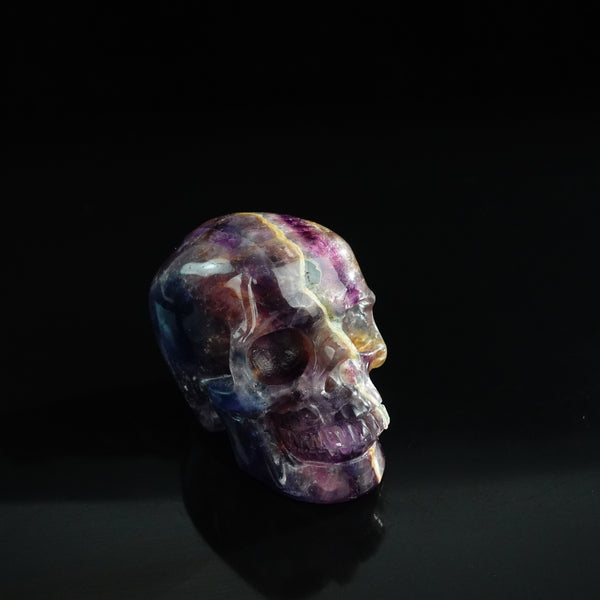 3.0" Fluorite Crystal Skull Carving - Unique Piece #GF12 - alternate view
