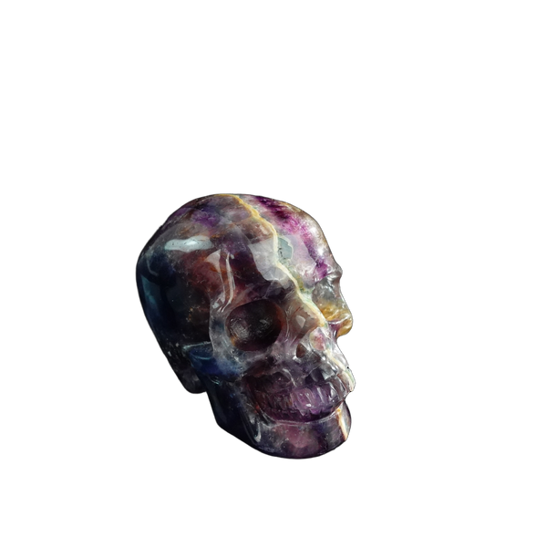 3.0" Fluorite Crystal Skull Carving - Unique Piece #GF12 - alternate view