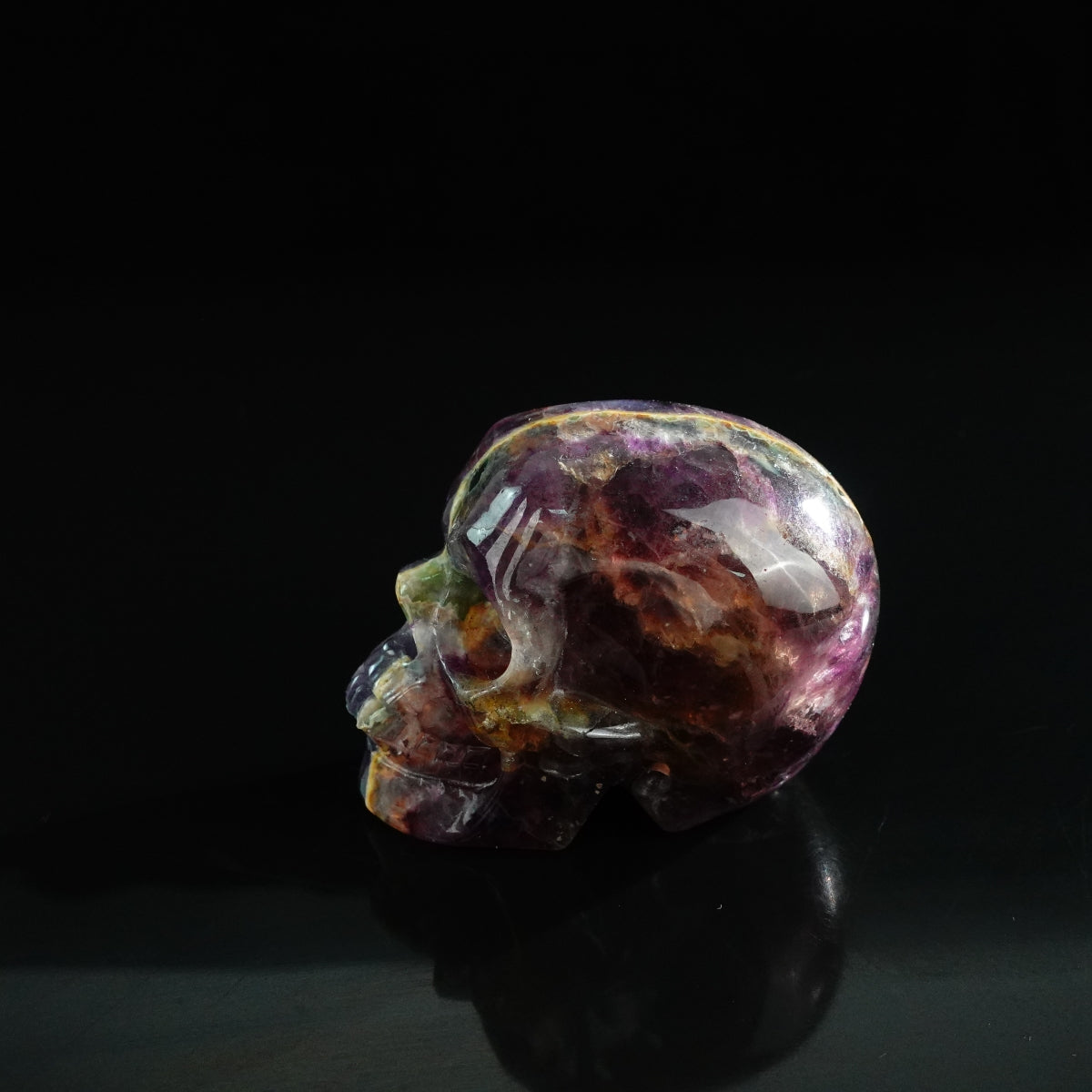 3.0" Fluorite Crystal Skull Carving - Unique Piece #GF12