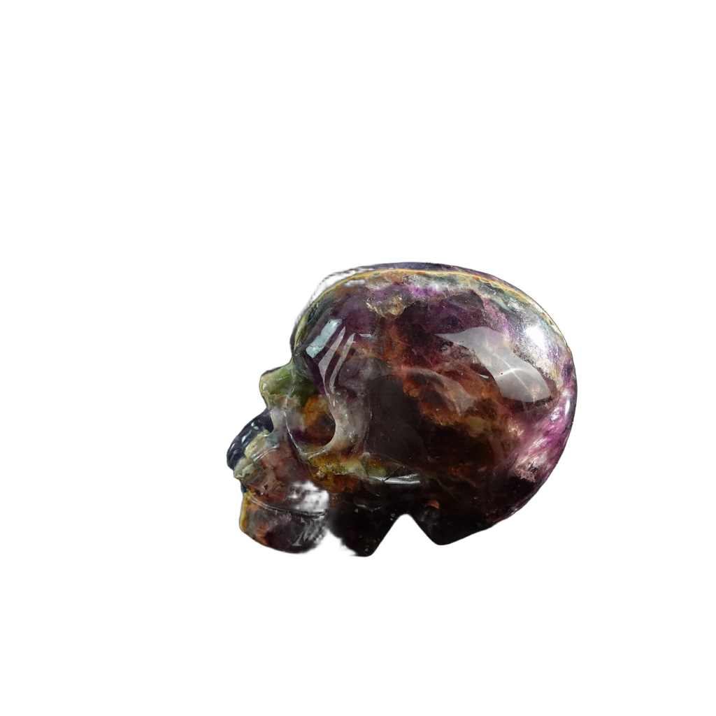 3.0" Fluorite Crystal Skull Carving - Unique Piece #GF12