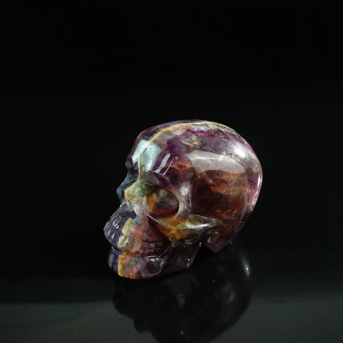 3.0" Fluorite Crystal Skull Carving - Unique Piece #GF12