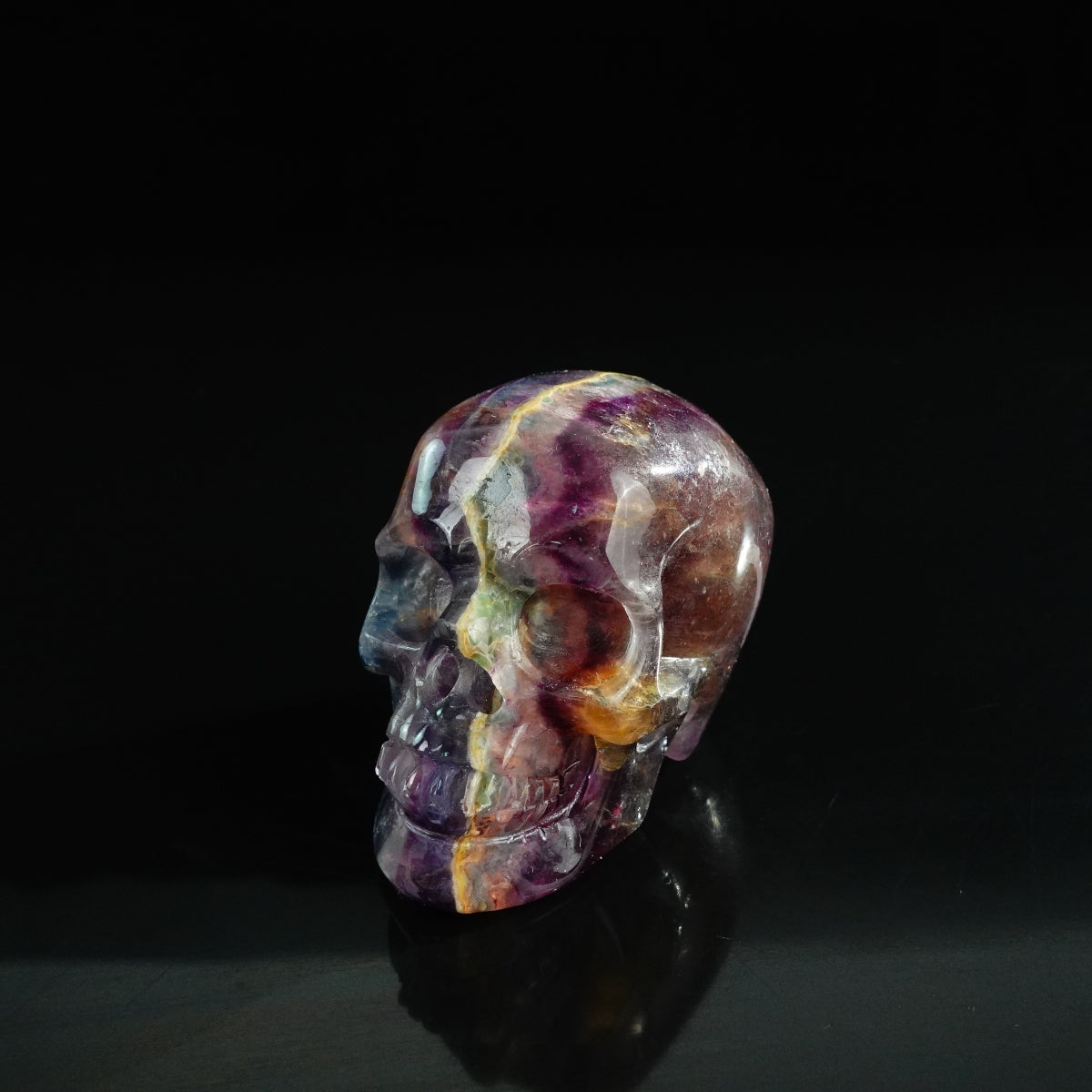 3.0" Fluorite Crystal Skull Carving - Unique Piece #GF12