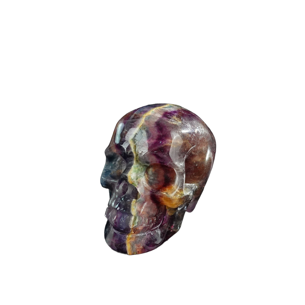 3.0" Fluorite Crystal Skull Carving - Unique Piece #GF12
