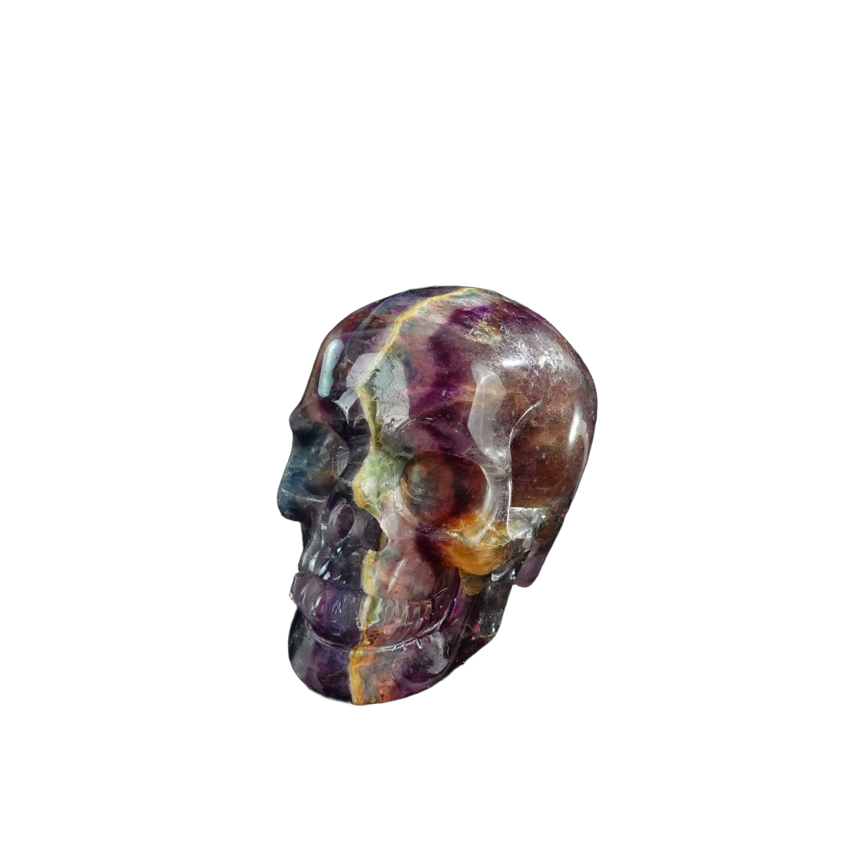 3.0" Fluorite Crystal Skull Carving - Unique Piece #GF12