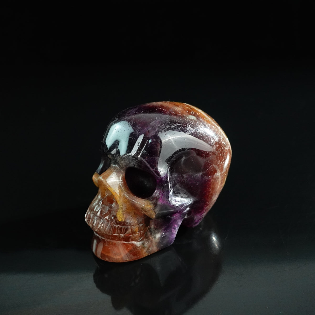 3.0" Fluorite Crystal Skull Carving - Unique Piece #GF13