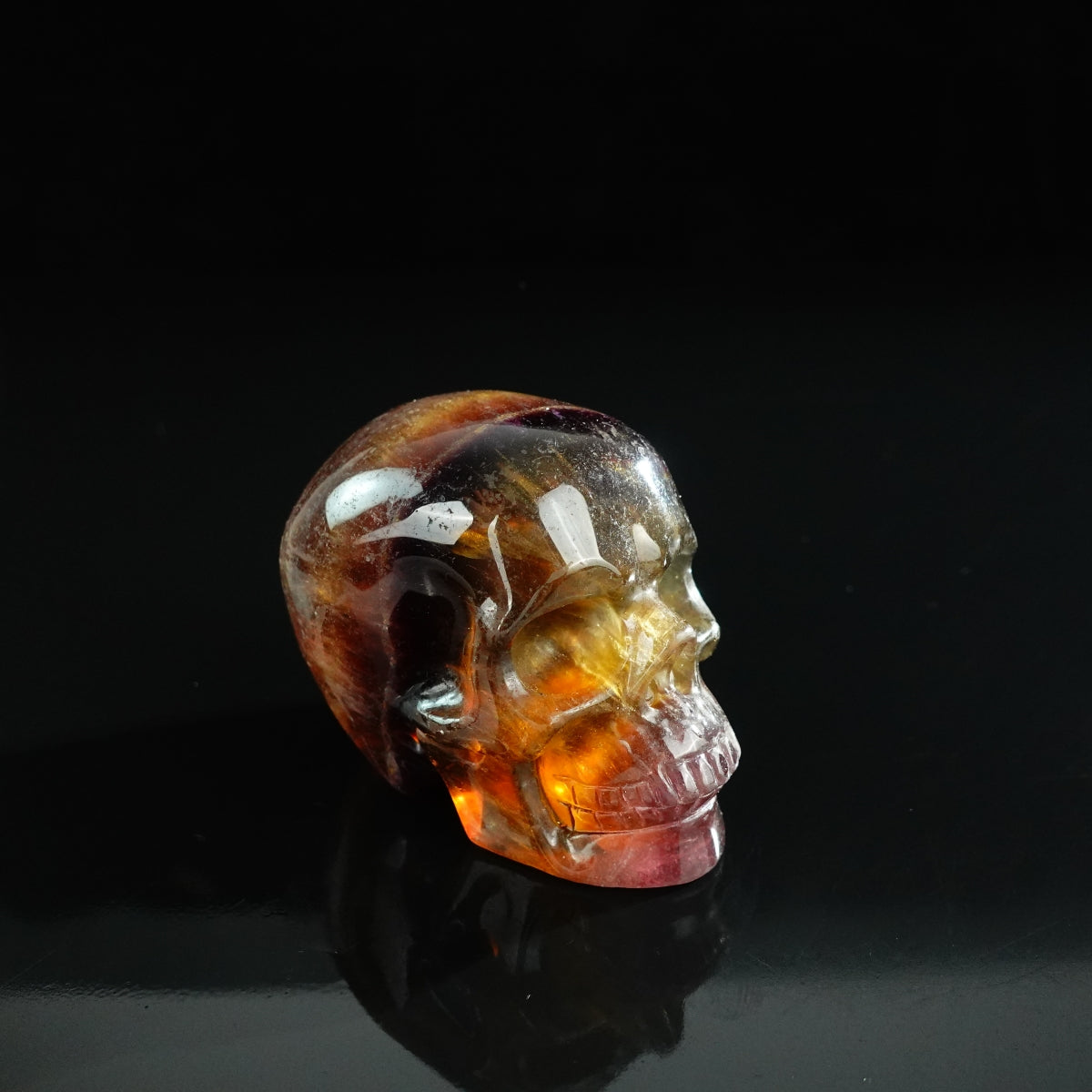 3.0" Fluorite Crystal Skull Carving - Unique Piece #GF14