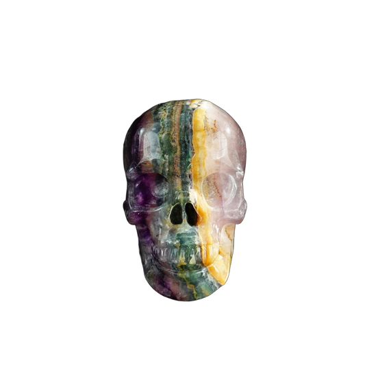 3.0" Fluorite Crystal Skull Carving - Unique Piece #GF19