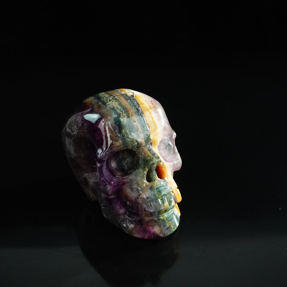 3.0" Fluorite Crystal Skull Carving - Unique Piece #GF19