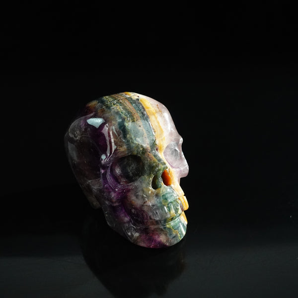 3.0" Fluorite Crystal Skull Carving - Unique Piece #GF19 - alternate view