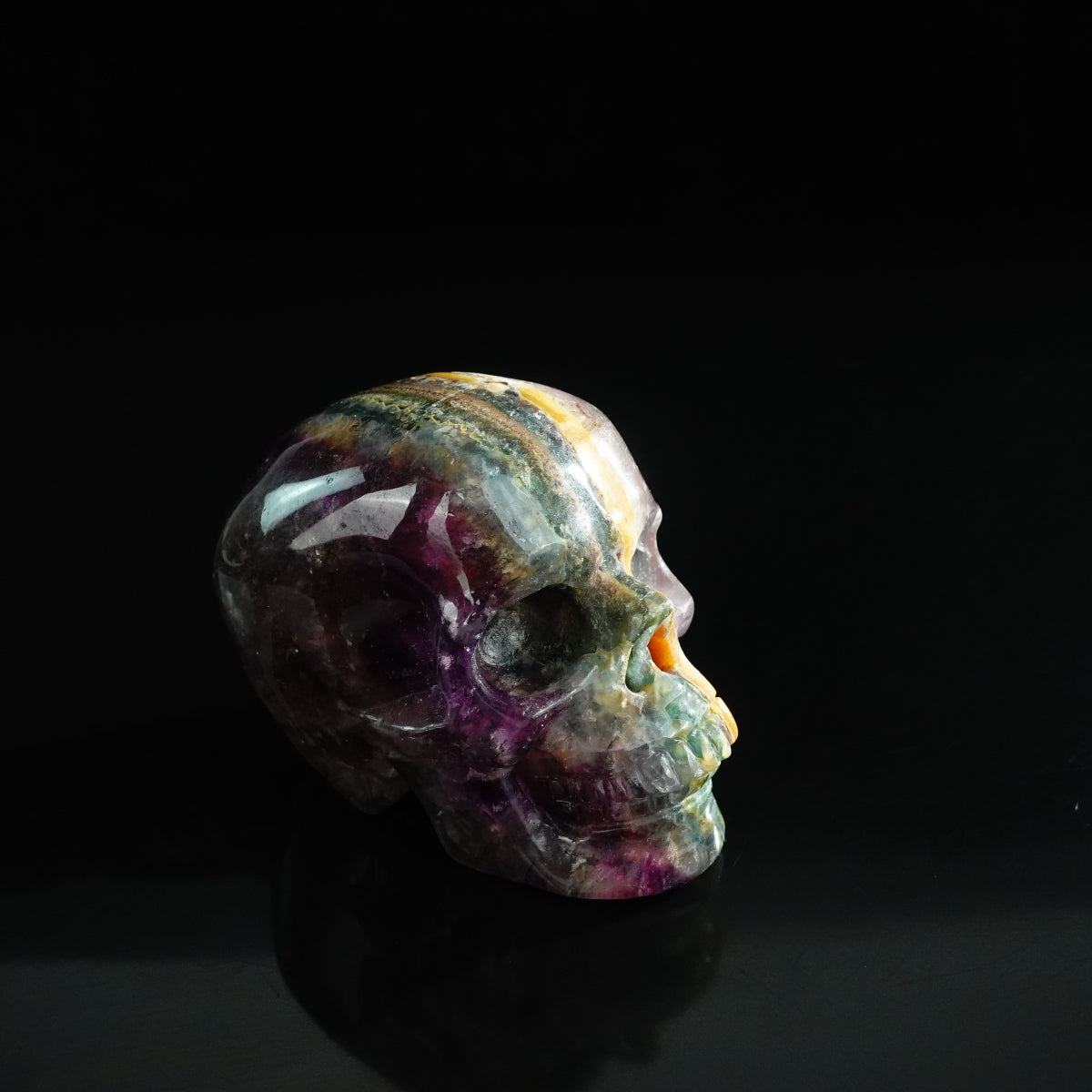3.0" Fluorite Crystal Skull Carving - Unique Piece #GF19
