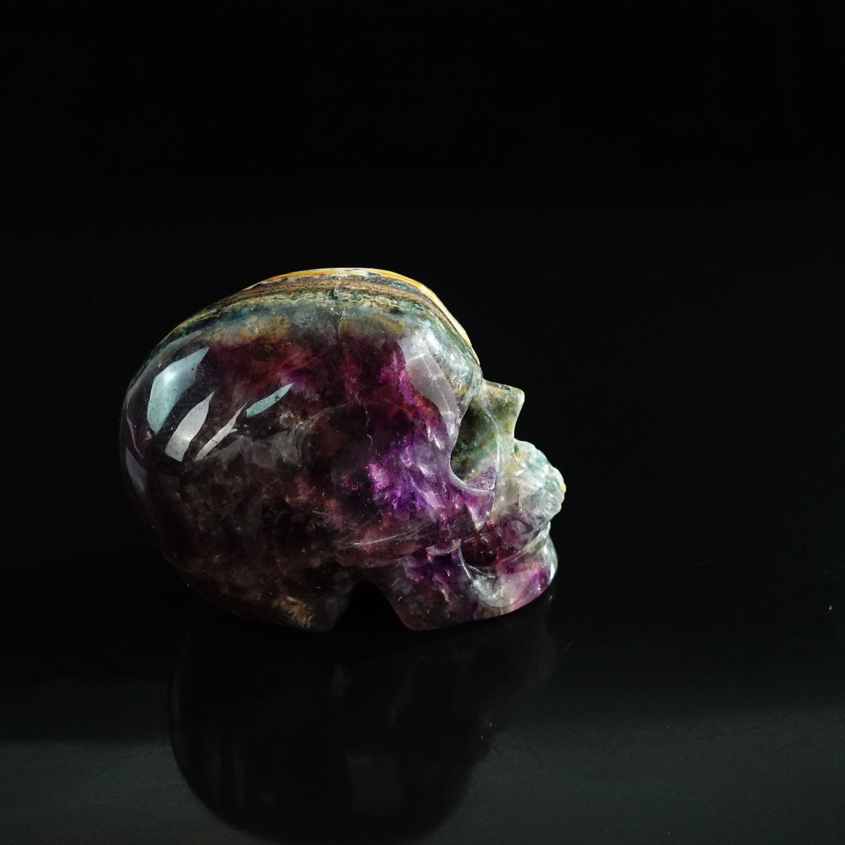3.0" Fluorite Crystal Skull Carving - Unique Piece #GF19