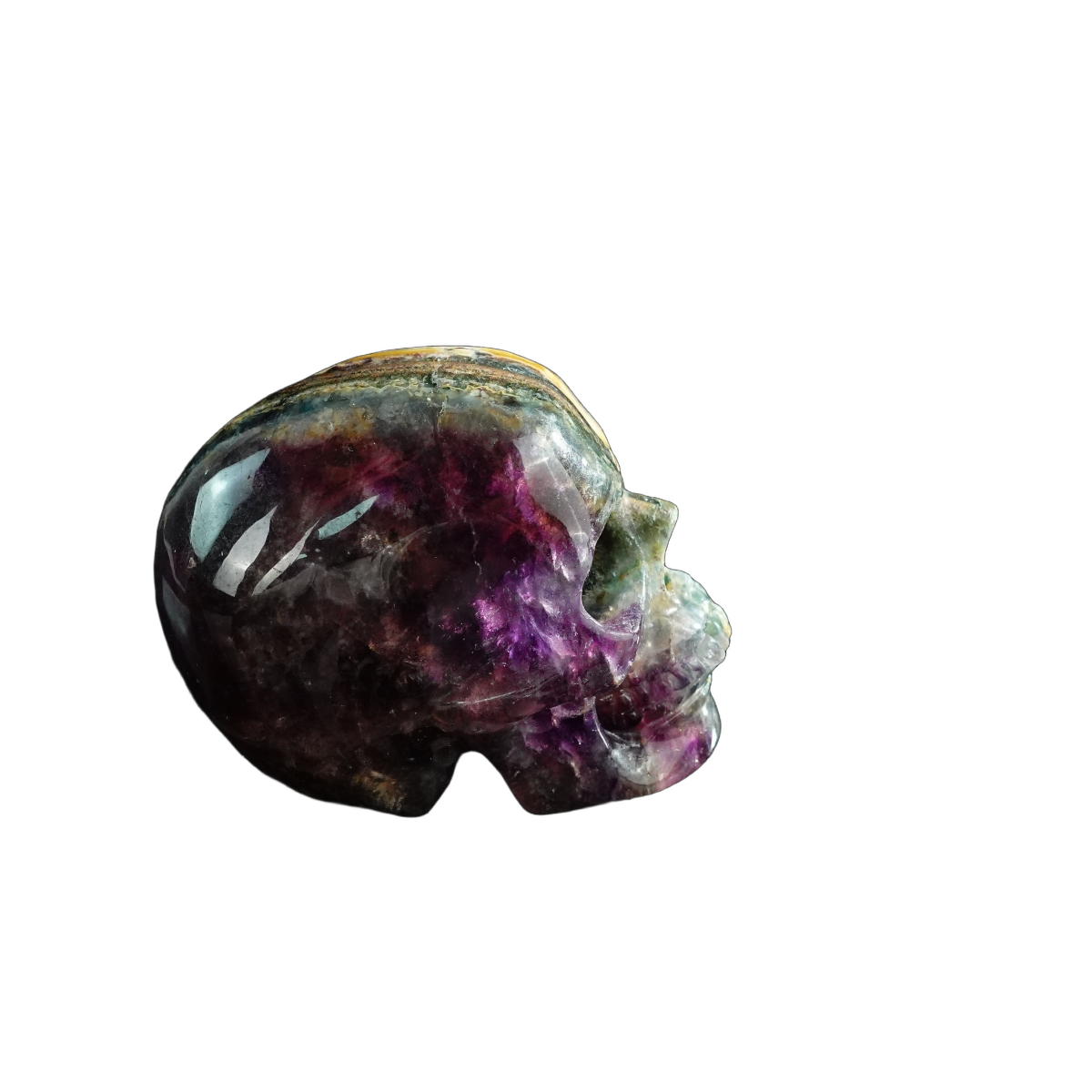 3.0" Fluorite Crystal Skull Carving - Unique Piece #GF19