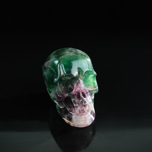 3.0" Fluorite Crystal Skull Carving - Unique Piece #GF20 - alternate view
