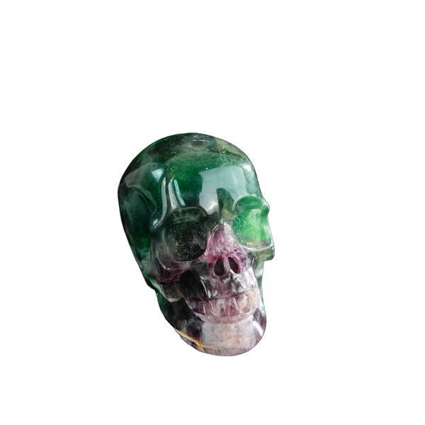 3.0" Fluorite Crystal Skull Carving - Unique Piece #GF20 - alternate view