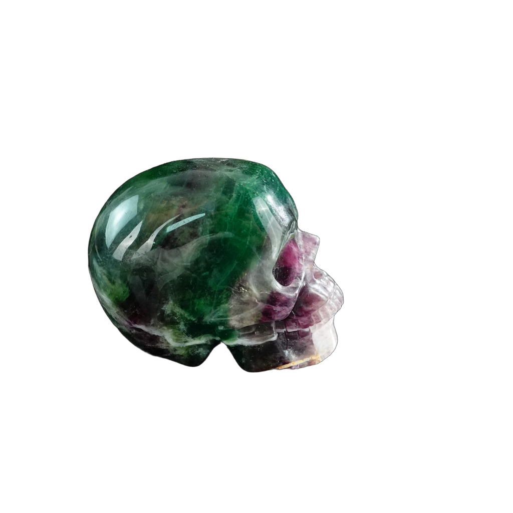 3.0" Fluorite Crystal Skull Carving - Unique Piece #GF20