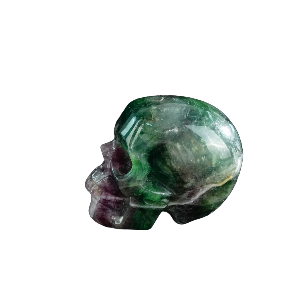 3.0" Fluorite Crystal Skull Carving - Unique Piece #GF20