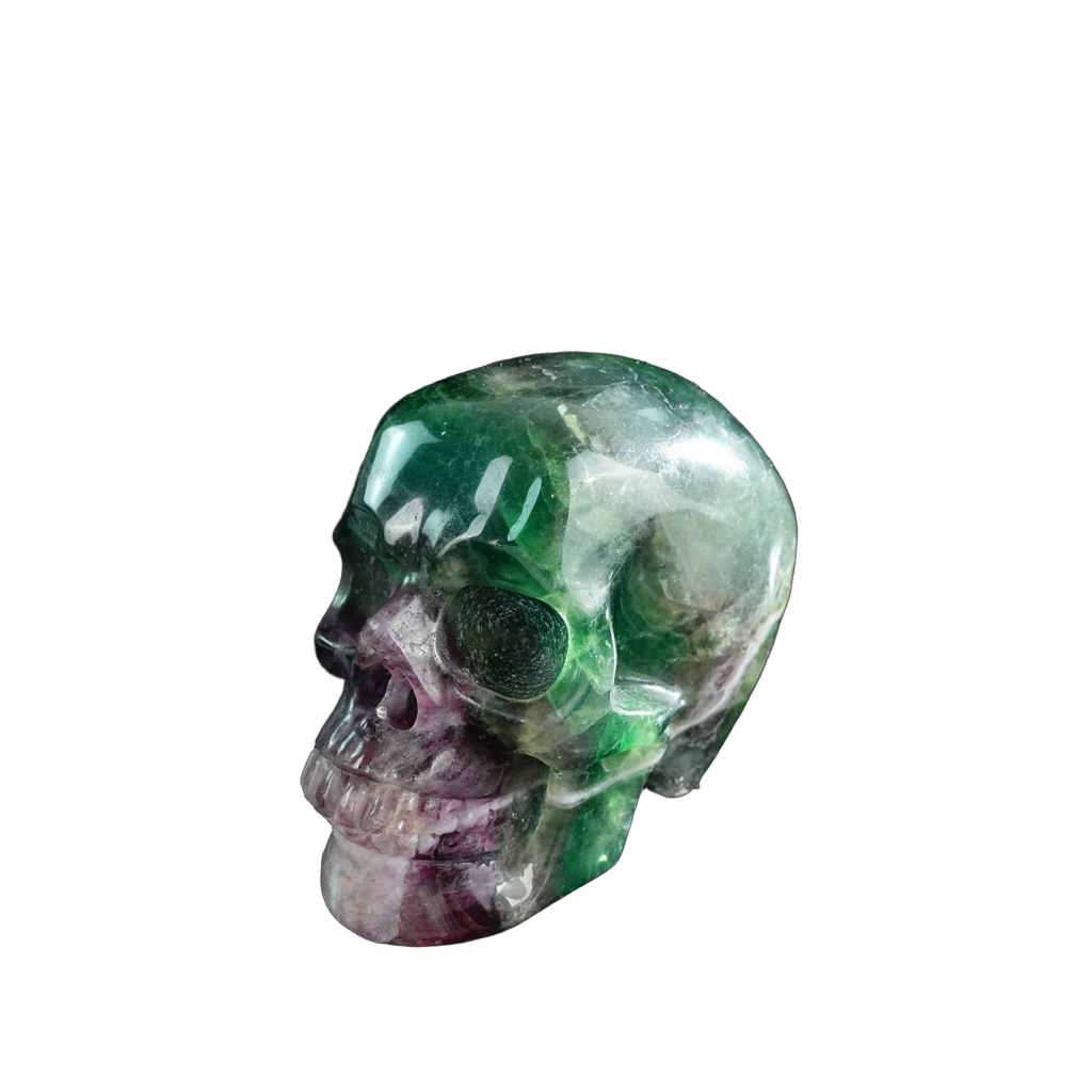 3.0" Fluorite Crystal Skull Carving - Unique Piece #GF20