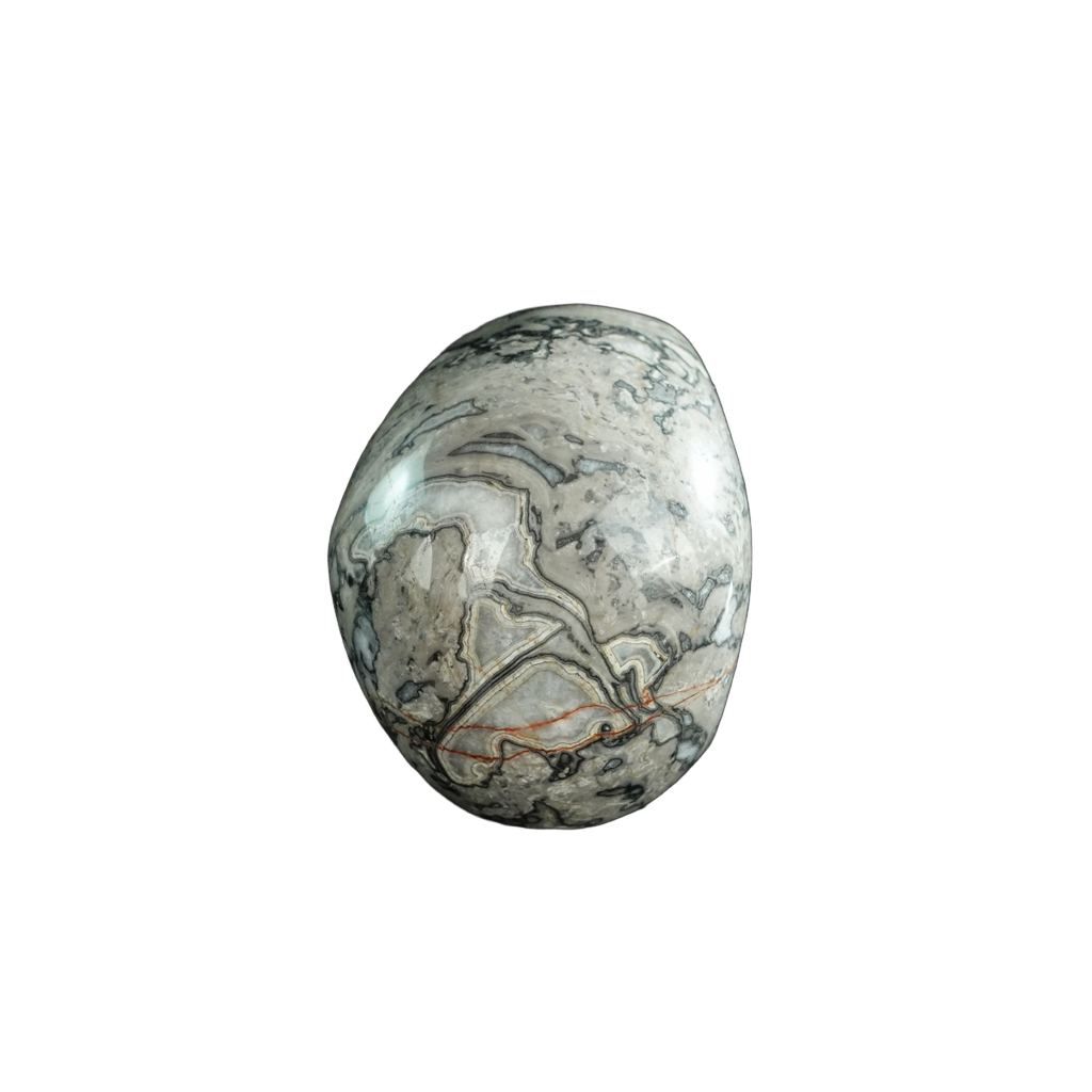 3.0" Grey Picture Jasper Crystal Skull Carving - Hand Carved Decor