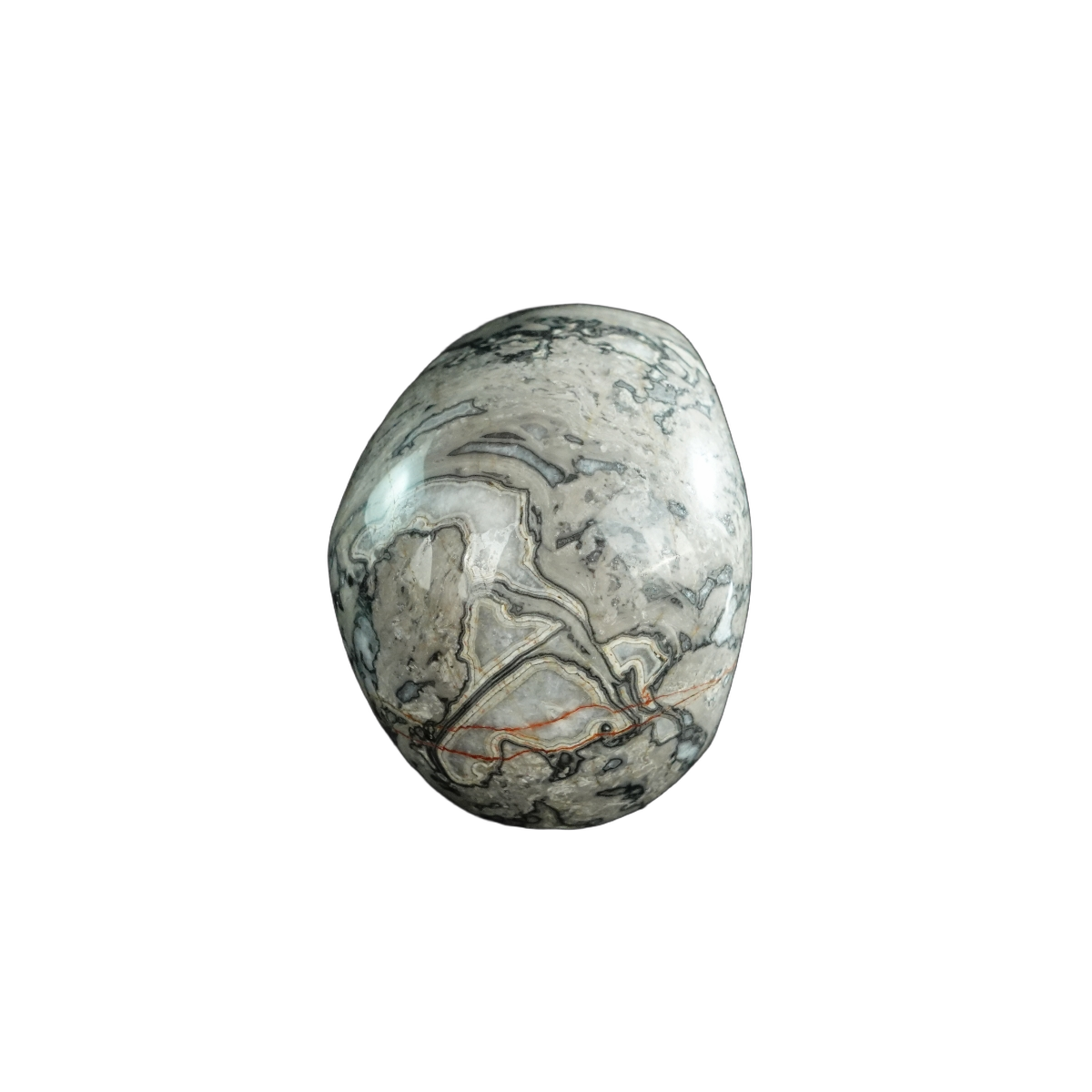 3.0" Grey Picture Jasper Crystal Skull Carving - Hand Carved Decor