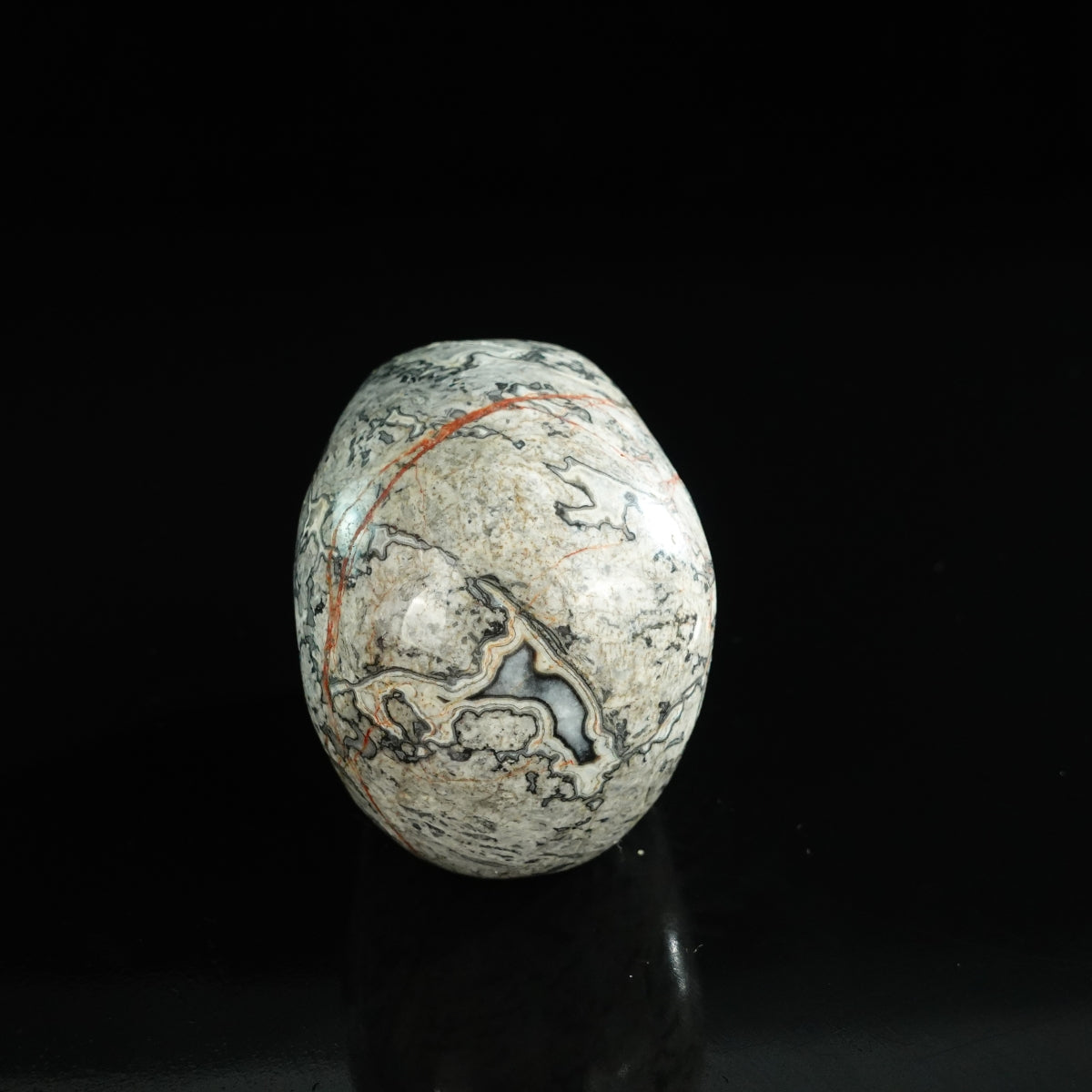 3.0" Grey Picture Jasper Crystal Skull Carving - Unique Piece #GP03