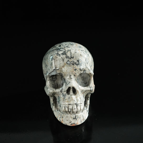 3.0" Grey Picture Jasper Crystal Skull Carving - Unique Piece #GP04