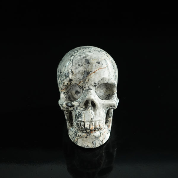 3.0" Grey Picture Jasper Crystal Skull Carving - Unique Piece #GP06