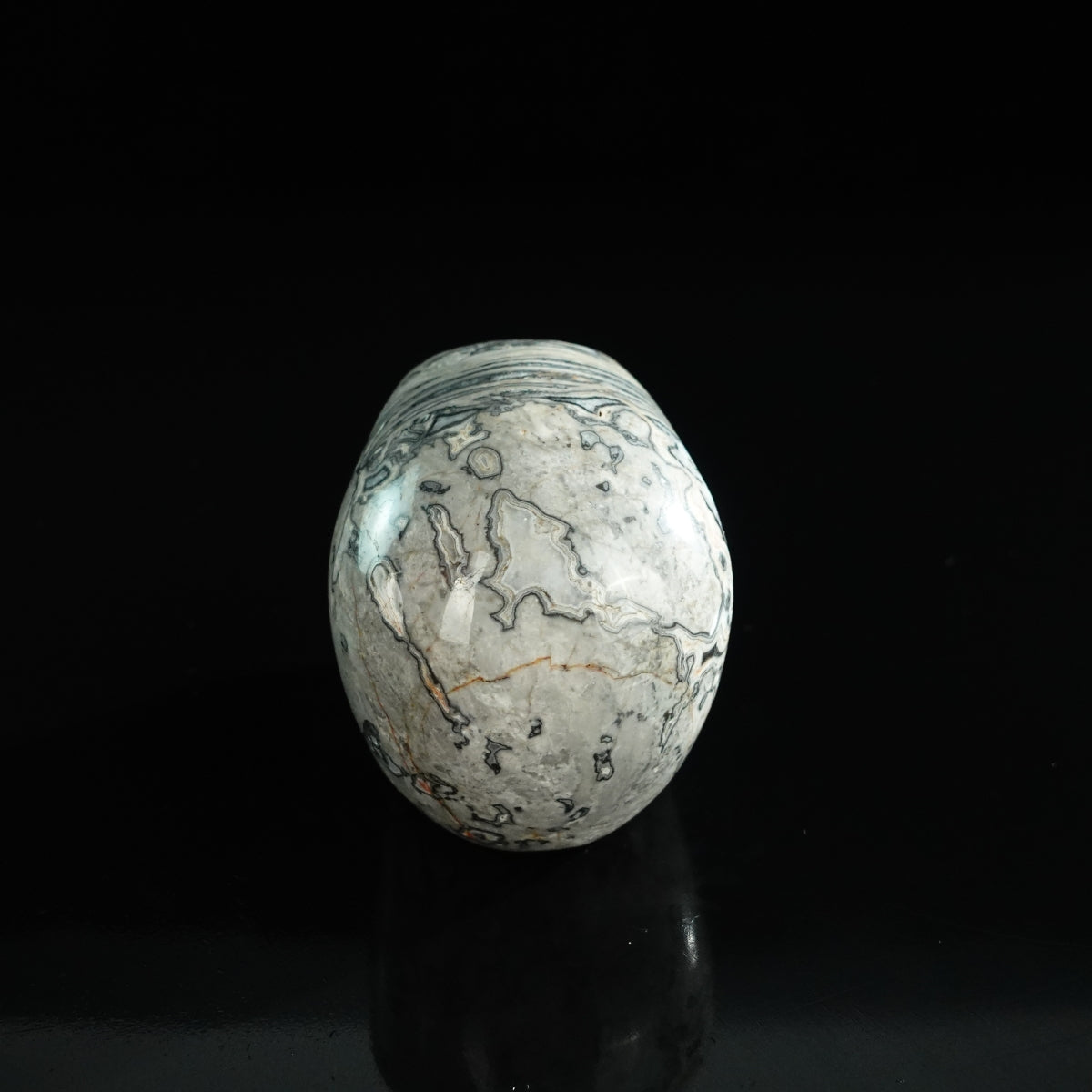 3.0" Grey Picture Jasper Crystal Skull Carving - Unique Piece #GP07