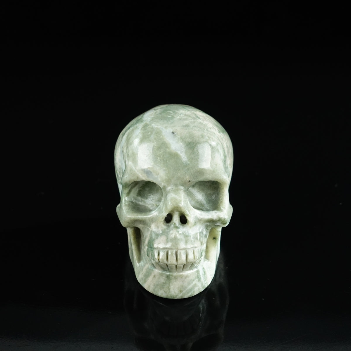 3.0" Nine Dragon Jade Crystal Skull Carving - Unique Piece #HA03