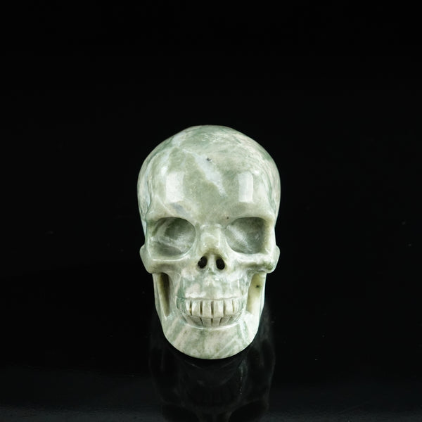 3.0" Nine Dragon Jade Crystal Skull Carving - Unique Piece #HA03