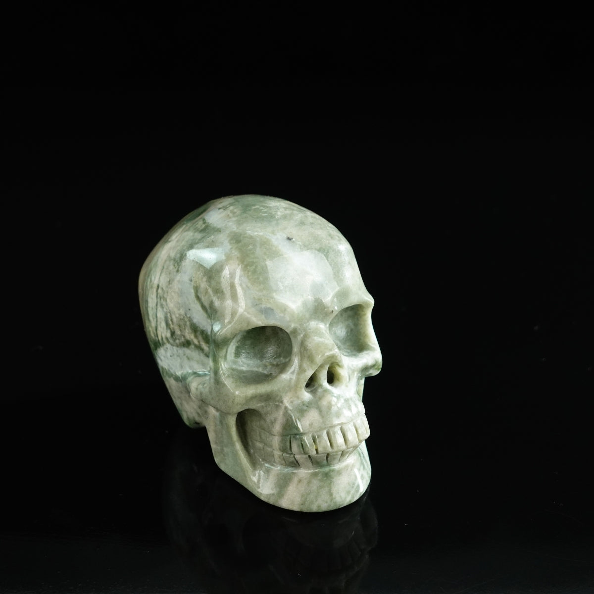 3.0" Nine Dragon Jade Crystal Skull Carving - Unique Piece #HA03